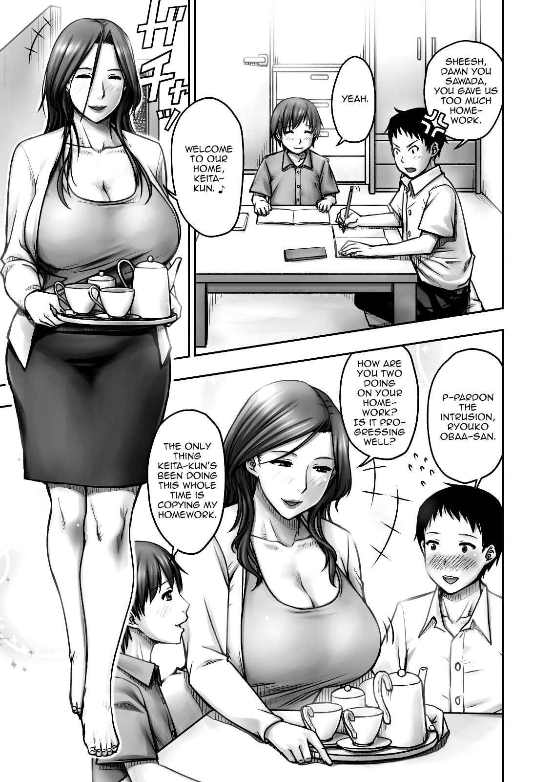 Akogare no Tomodachi no Okaa-san ni Itazura Shitara Gyaku ni Oishiku Taberareta | I Tried Playing a Prank On My Friend's Mom And Ended Up Being The One Pursued page 2 full