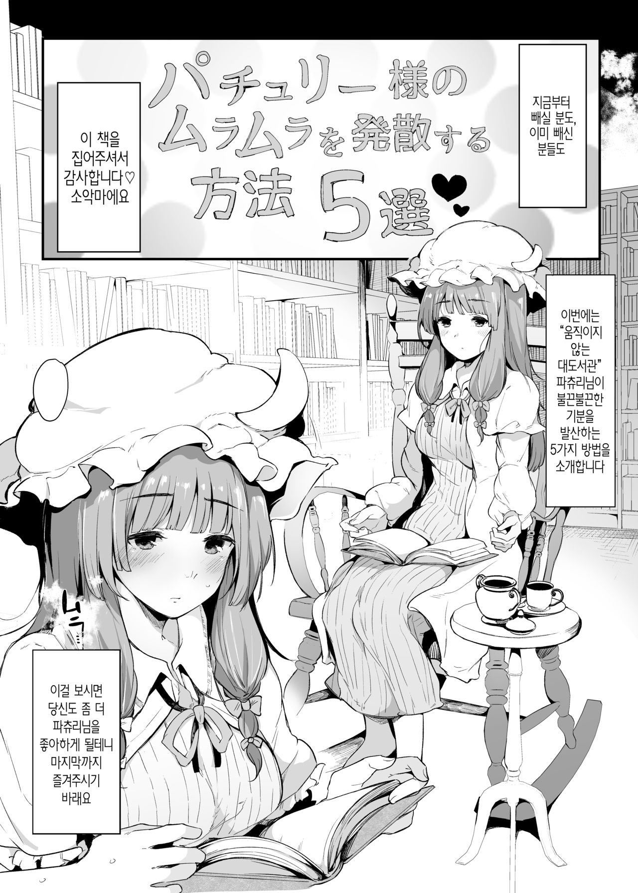 Patchouli-sama no Muramura o Hassan Suru Houhou 5-sen |  파츄리님이 불끈불끈함을 발산하는 방법 5선 page 4 full