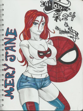 [Raidon-san] Inktober: Venom x MJ (Spider-Man) cover