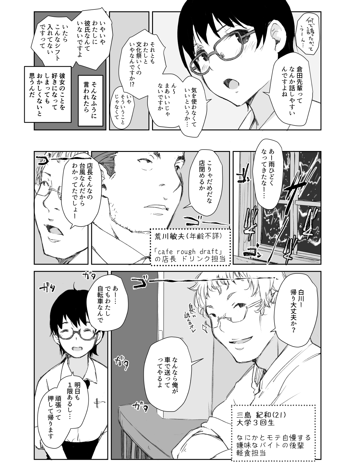 Shortcut de Megane no Niau Hitonatsukoi Beit no Kouhai ga Yarichin Douryou no Kuruma de Okurarete kara Mudankekkin Shiteiru + Omake page 4 full