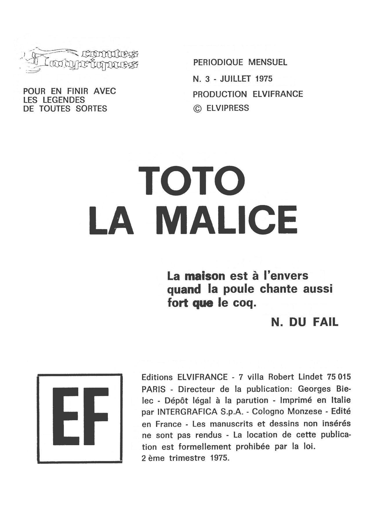 Elvifrance - Contes satyriques - 003 - Toto la malice page 3 full