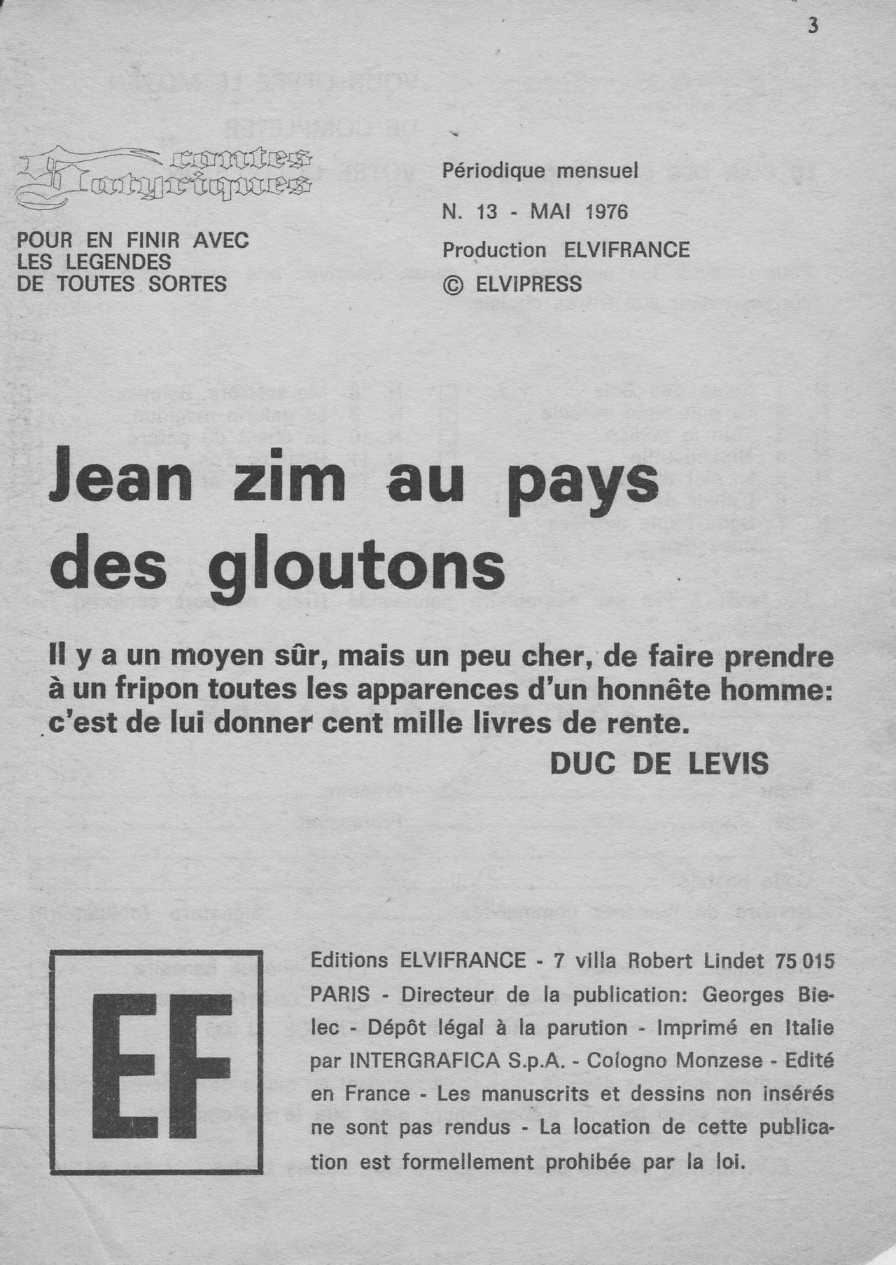 Elvifrance - Contes satyriques - 013 - Jean zim au pays des gloutons page 3 full