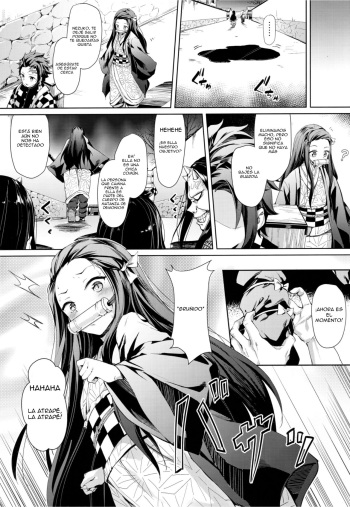 (C96) [Nameless (GuiZhenCao)] Moshi Nezuko ga Warui Hito ni Tsukamattara... (Kimetsu no Yaiba) [Spanish] cover