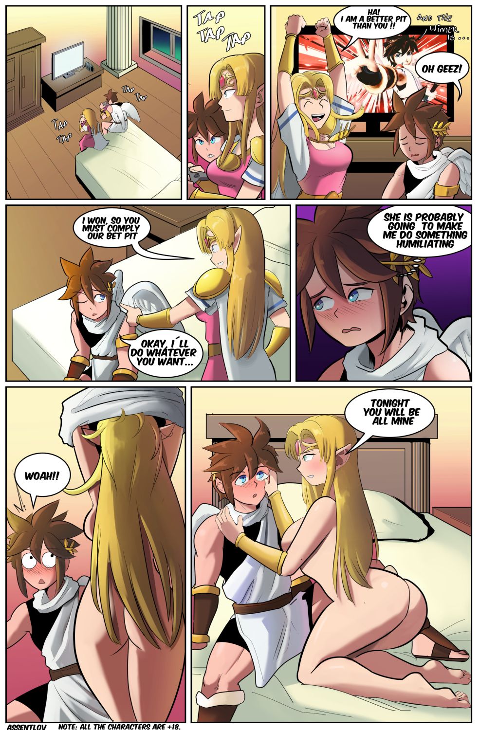 Zelda and Pit page 1 full