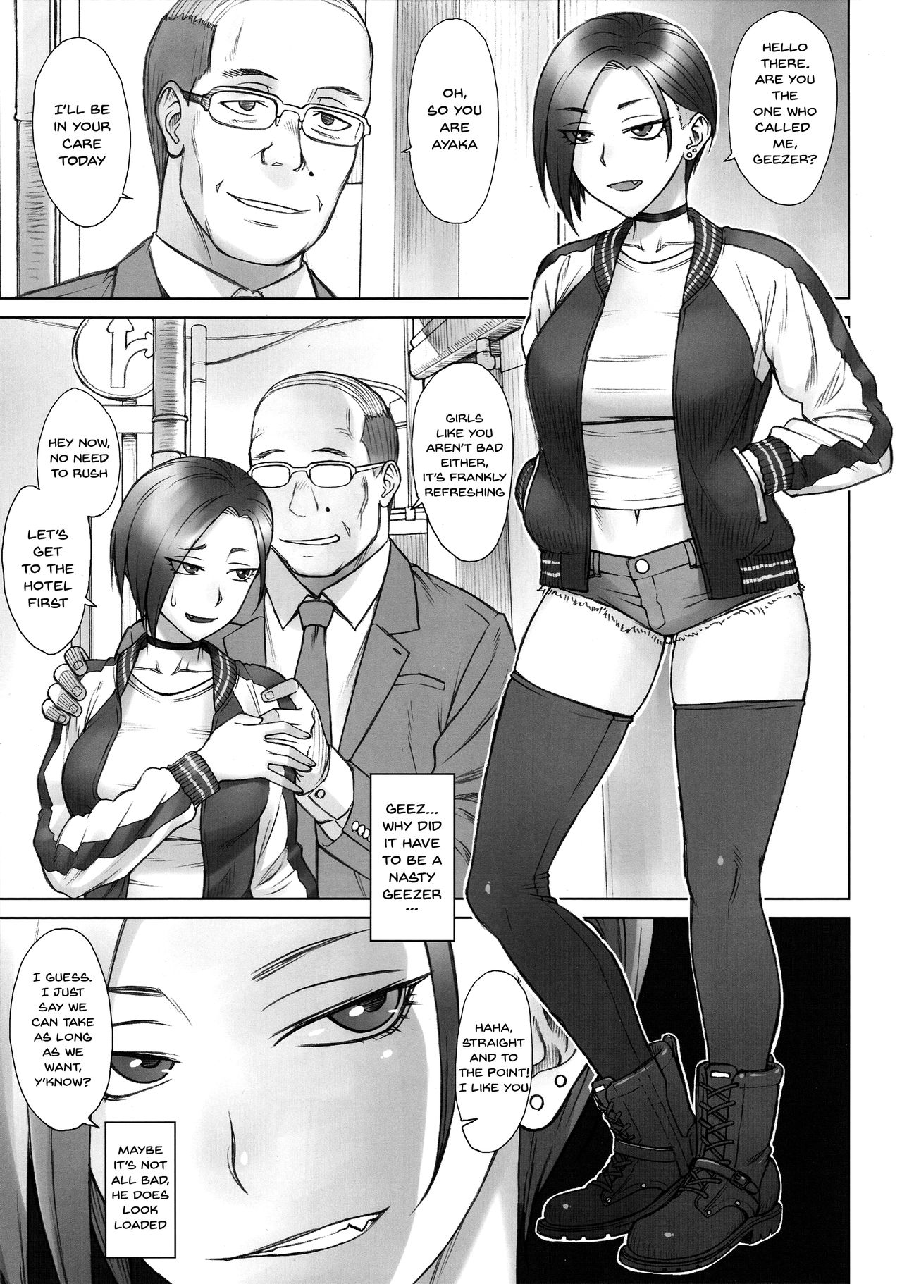 Stun Gun Ayaka vs Dekachin Oji-san | Stungun Ayaka vs An Old Geezer WIth a Giant Cock page 3 full