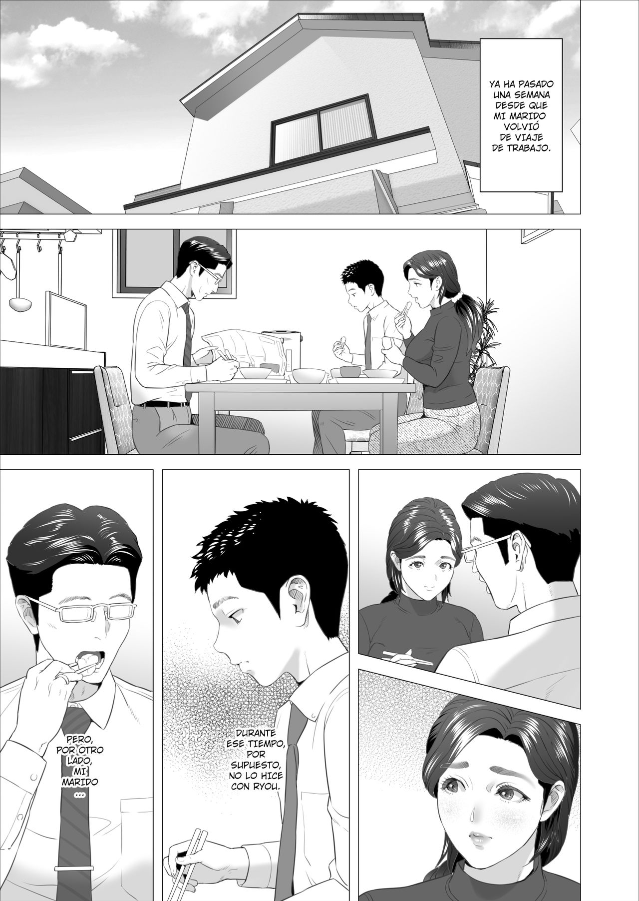 Kinjo Yuuwaku Musuko ni Otto no Soba de Dakareru Haha Hen | Neighborhood Seduction. Son Making Love to His Mother Beside Her Husband page 3 full