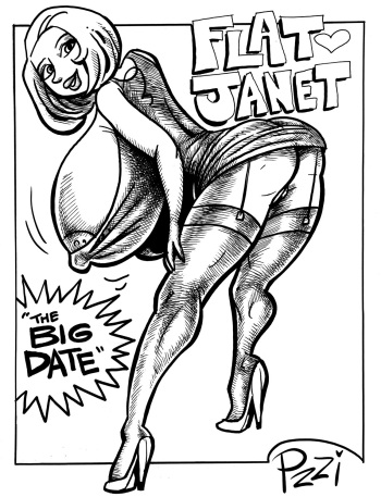 [pzzi] “Flat Janet” - stand alone comic 18 pages (Pen & ink) cover