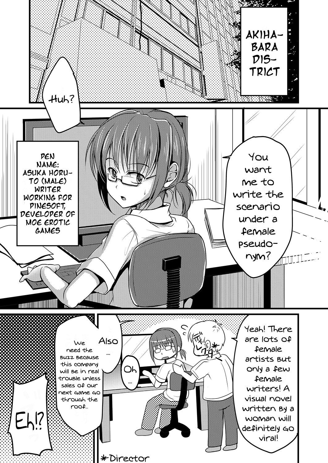 Urenai Eroge Writer ga Josou Shite Onnanoko no Kimochi o Benkyou Shite Mita | A Porn Author Whose Work Won't Sell Tries Crossdressing To Understand A Woman's Feelings page 2 full