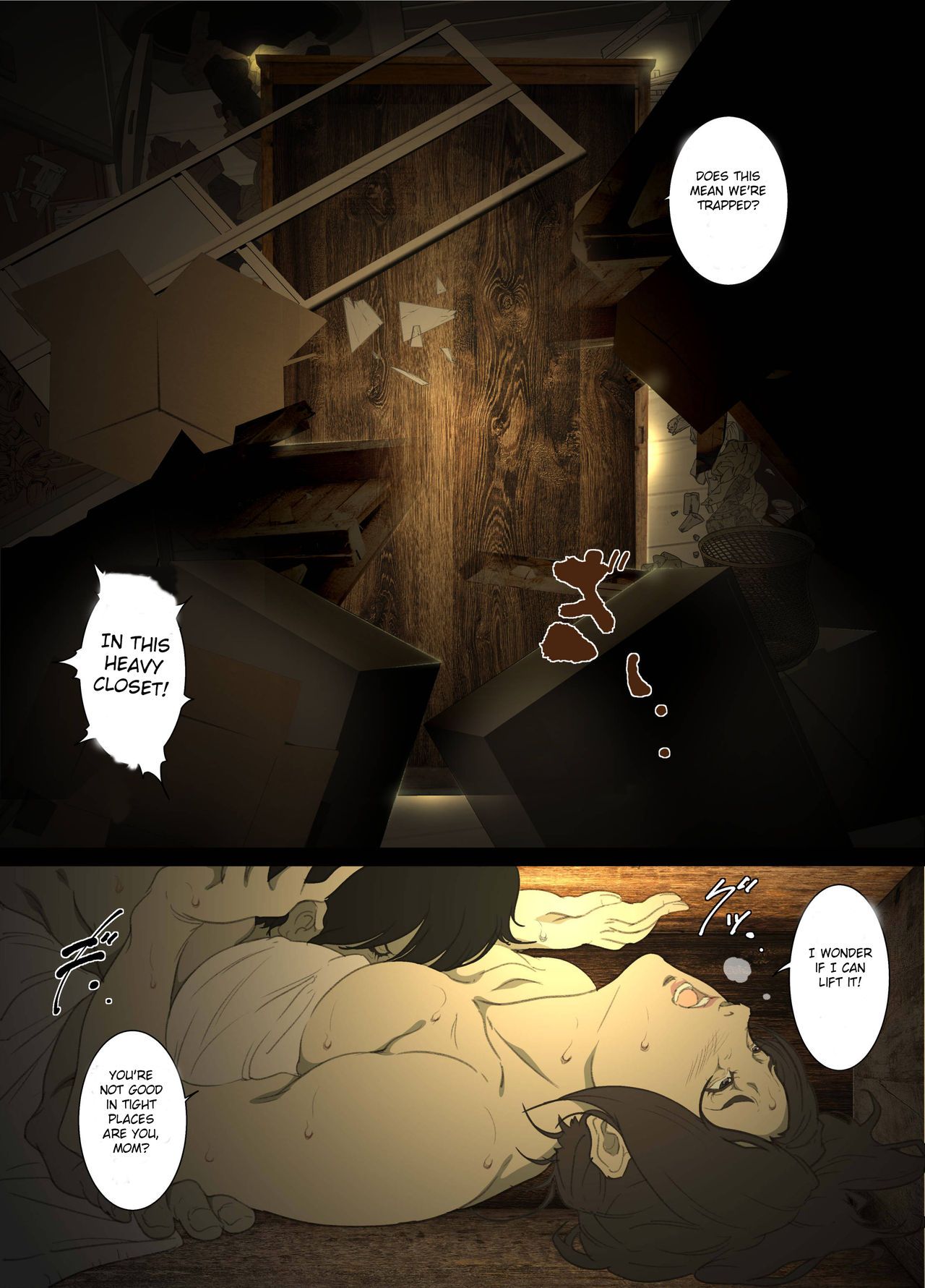 Seieki Mamire no Tansu no Naka ni Tojikomerareta Zenra Oyako no Nurunuru Micchaku Kinshinsoukan page 11 full