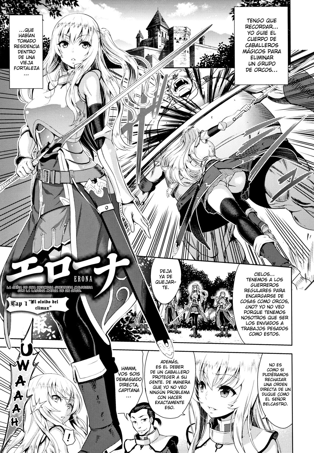 Erona -Orc no Inmon ni Okasareta Onna Kishi no Matsuro- | Erona -La Caída de una Hermosa Guerrera Maldecida con la Lasciva Marca de un Orco + Epílogo page 12 full