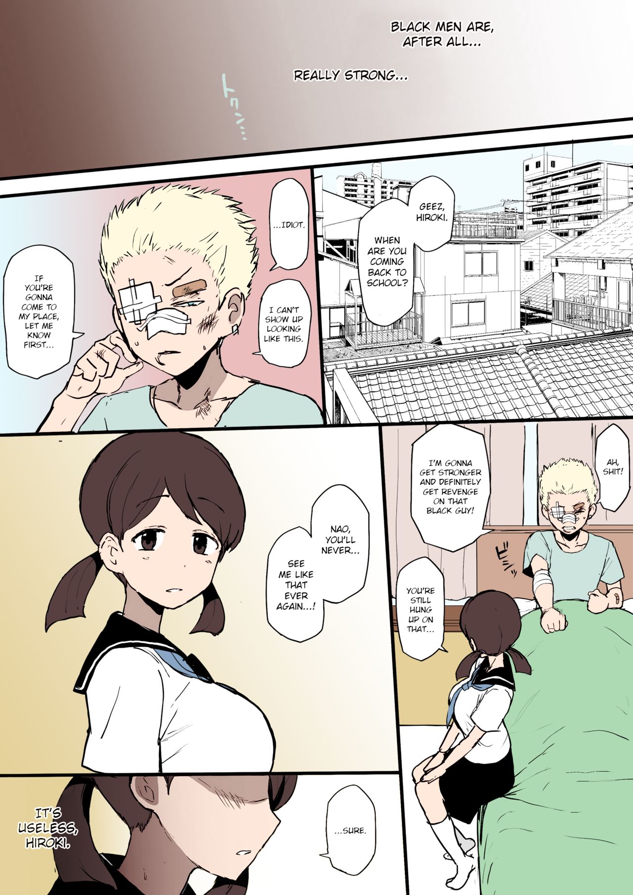4P Manga Kokujin no Tenkousei ni Osananajimi o NTR ru page 2 full