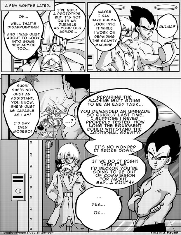 First Kiss   <DBZ, Dragon Ball, Vegeta, Bulma, Romantic, Romance> page 9 full