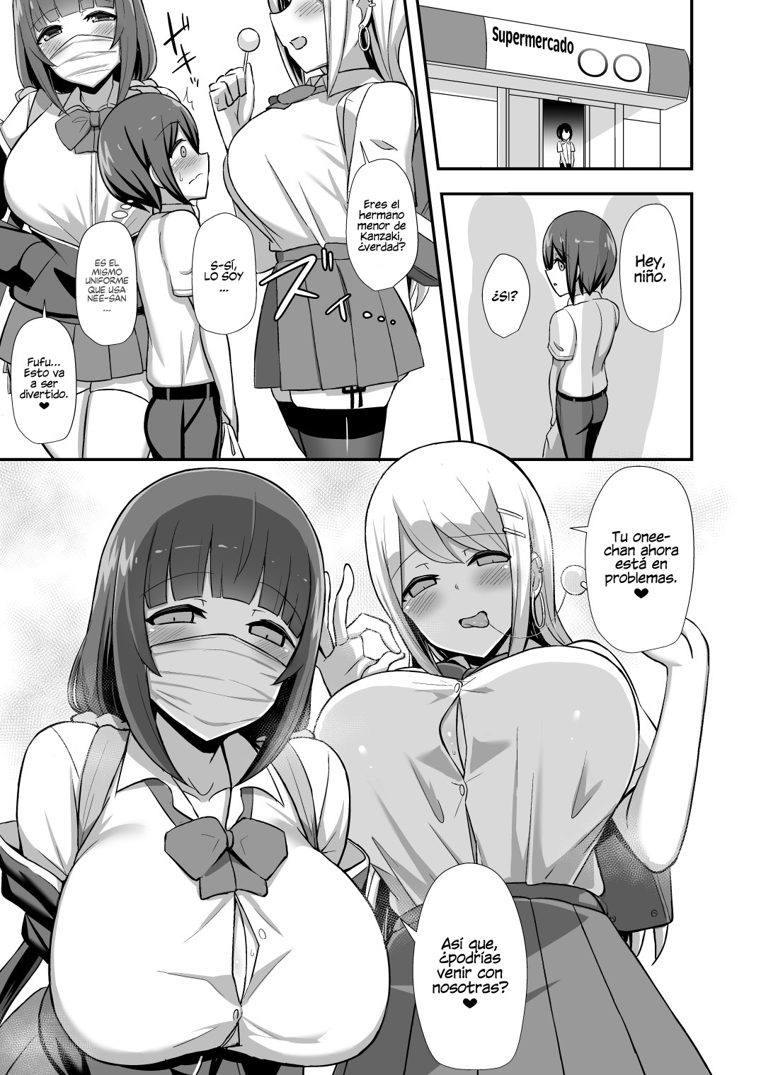 Fuuki no Haiboku -Dosukebe JK Gal Combi no Otouto Netori- | Caída de la moralidad -Hermano pequeño es robado por un dúo de obscenas estudiantes gyarus- page 6 full