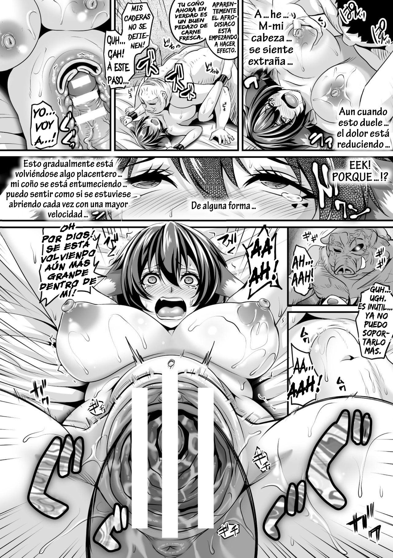 Juujin Miina Kyokon Orc no Bokokan Dorei | Semi-Bestia Mina, La Esclava Sexual Cuyo Estomago Fue Deformado Por Una Gigantesca Polla Orca page 8 full