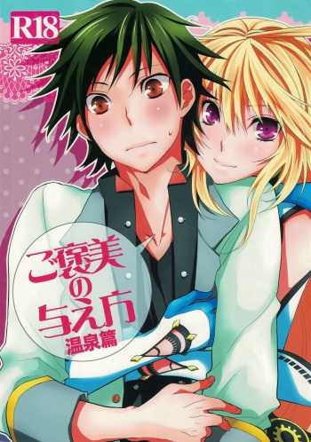 (CCOsaka92) [Aerial Soul (Shiina)] Gohoubi no Ataekata - Onsen Hen | How to give a reward - Hot spring edition (Tales of Xillia 2) [English] cover