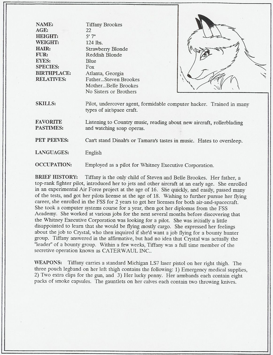 Caterwaul, INC: Character Files page 12 full