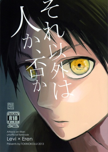 (FALL OF WALL2) [Tokinokouji (Omatsu)] Sore Igai wa Hito ka, Ina ka (Shingeki no Kyojin) [English] [MOY Moe Scans, Key-and-Cravat] cover