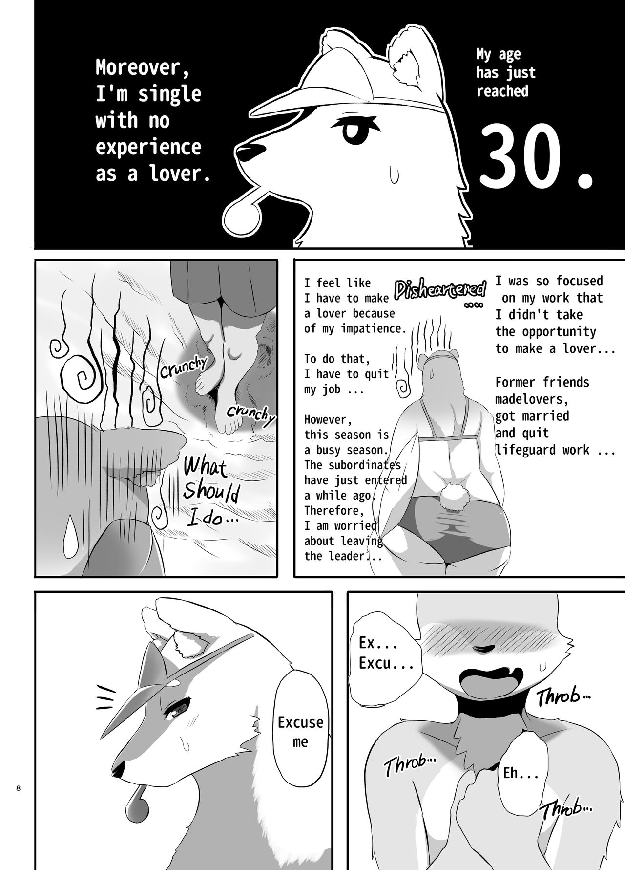 Beach Life Guard 30years old Polar bear woman First love Main story page 8 full