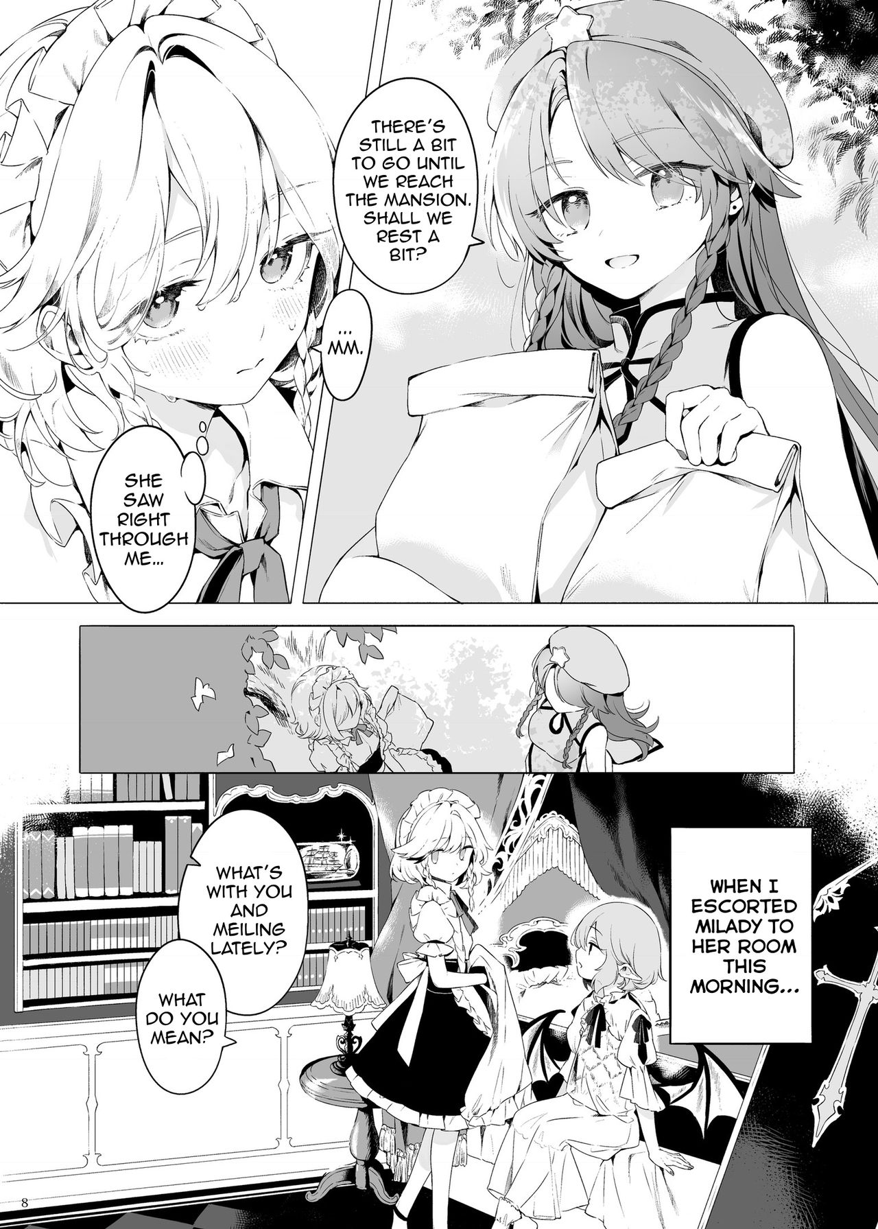 Meiling ni Kawaigarareru Sakuya-san ga Mitai Hon | A book about Sakuya getting sweet with Meiling page 8 full