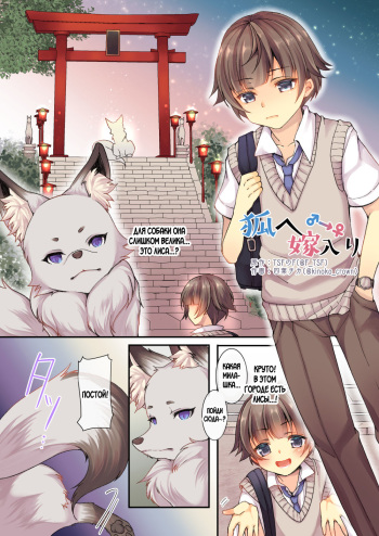 [TSF no F (Yotsuba Chika)] Kitsune e ♂→♀ Yomeiri [Russian] cover